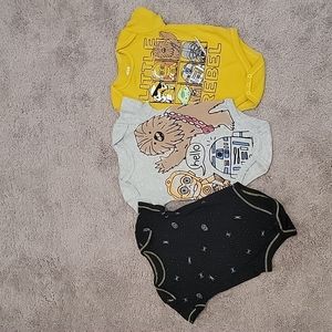 3pk Starwars 6-9m onesies